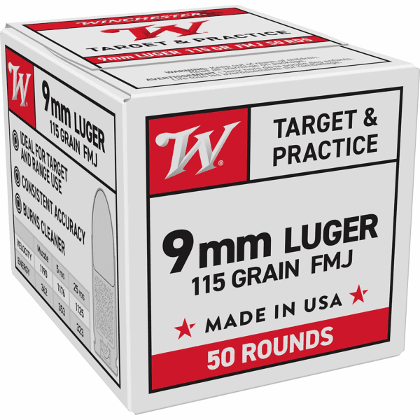 9mm - 115 GR - Winchester - 50 Rounds